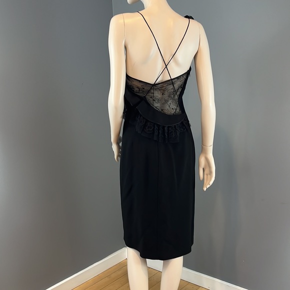 NWT Adam Lippes Black Lace Asymmetrical dress Sz 6 - Picture 7 of 16